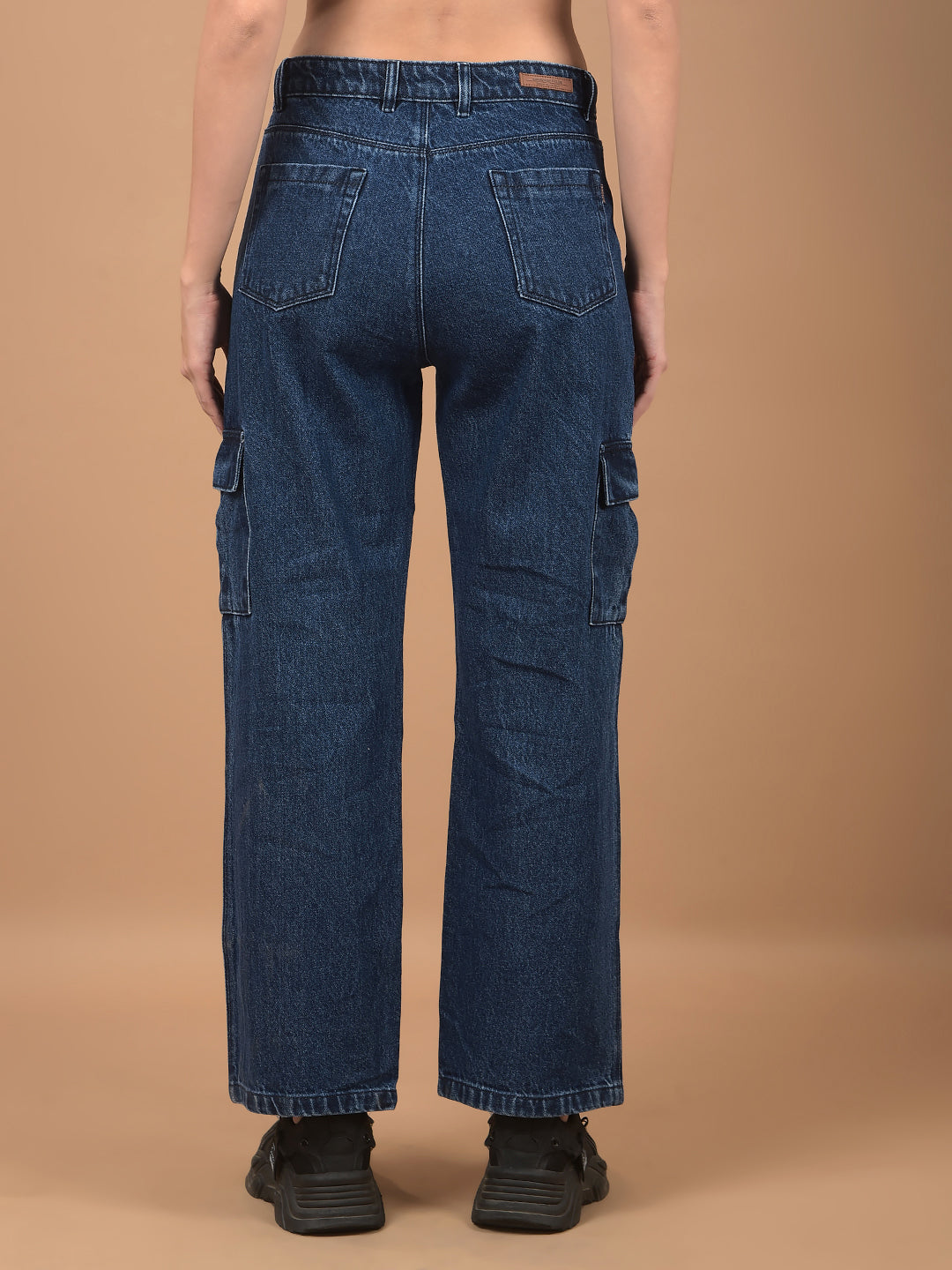 Blue Relaxed Fit Cargo Jeans