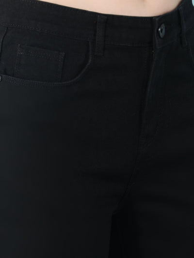 Black Straight Jeans-Women Jeans-Crimsoune Club