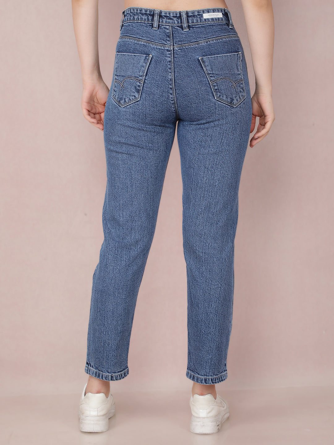 Blue Straight Jeans-Women Jeans-Crimsoune Club