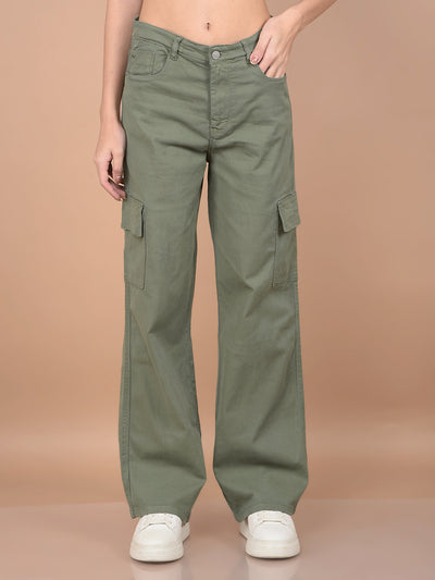 Olive Relaxed Fit Cargo Jeans