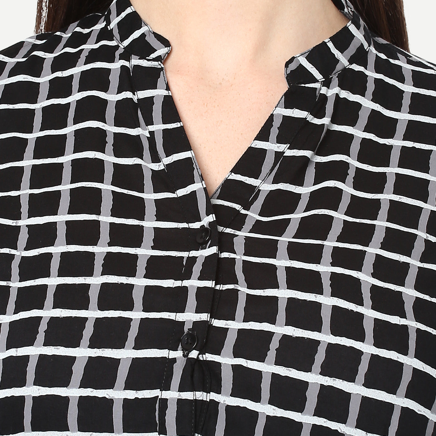 Black Checked Shirt-Women Shirts-Crimsoune Club