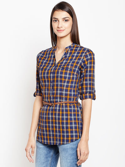 Multi Checked Shirt-Women Shirts-Crimsoune Club