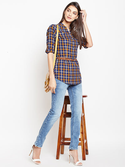 Multi Checked Shirt-Women Shirts-Crimsoune Club