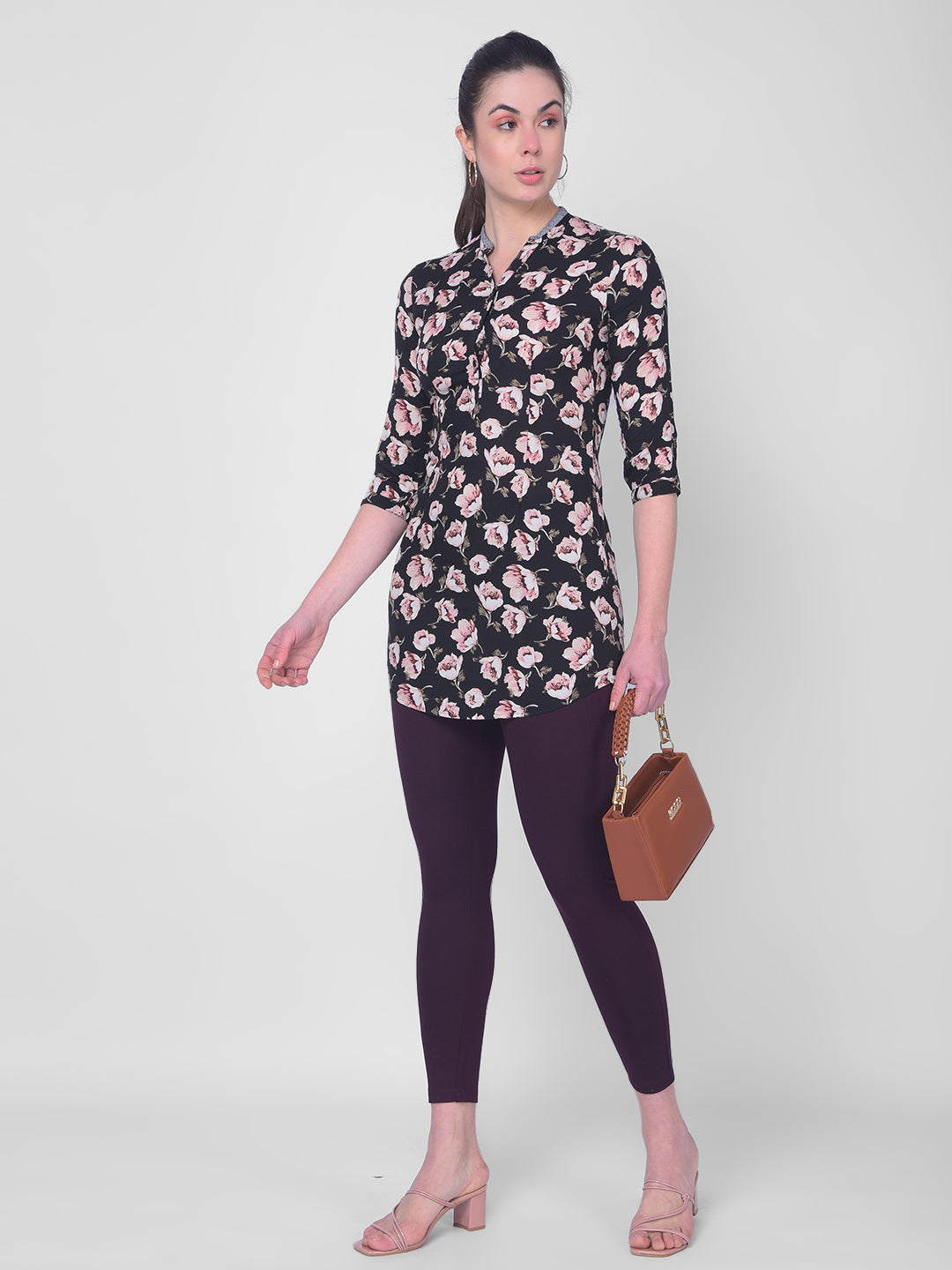 Black Printed Shirt-Women Shirts-Crimsoune Club