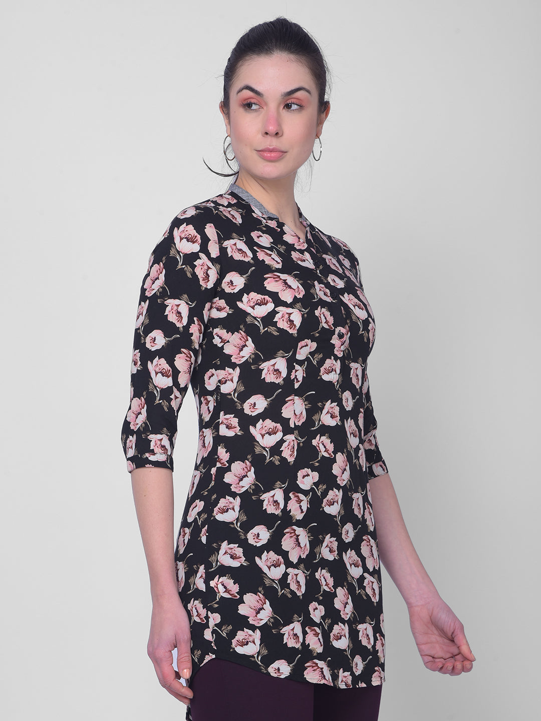 Black Printed Shirt-Women Shirts-Crimsoune Club