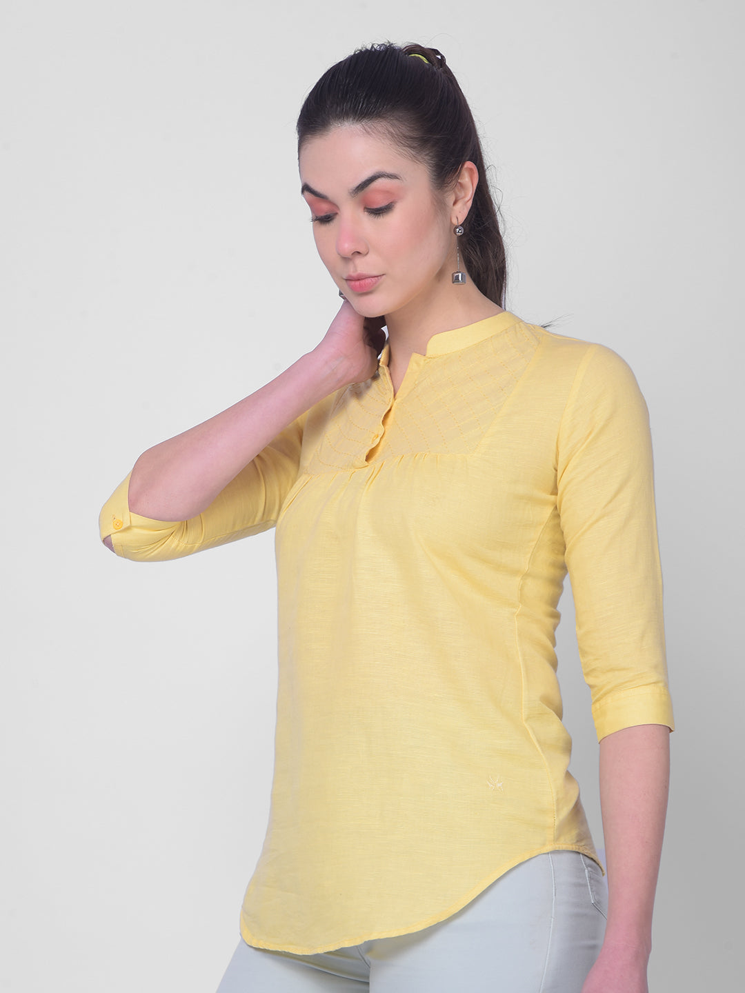 Yellow Shirt-Women Shirts-Crimsoune Club