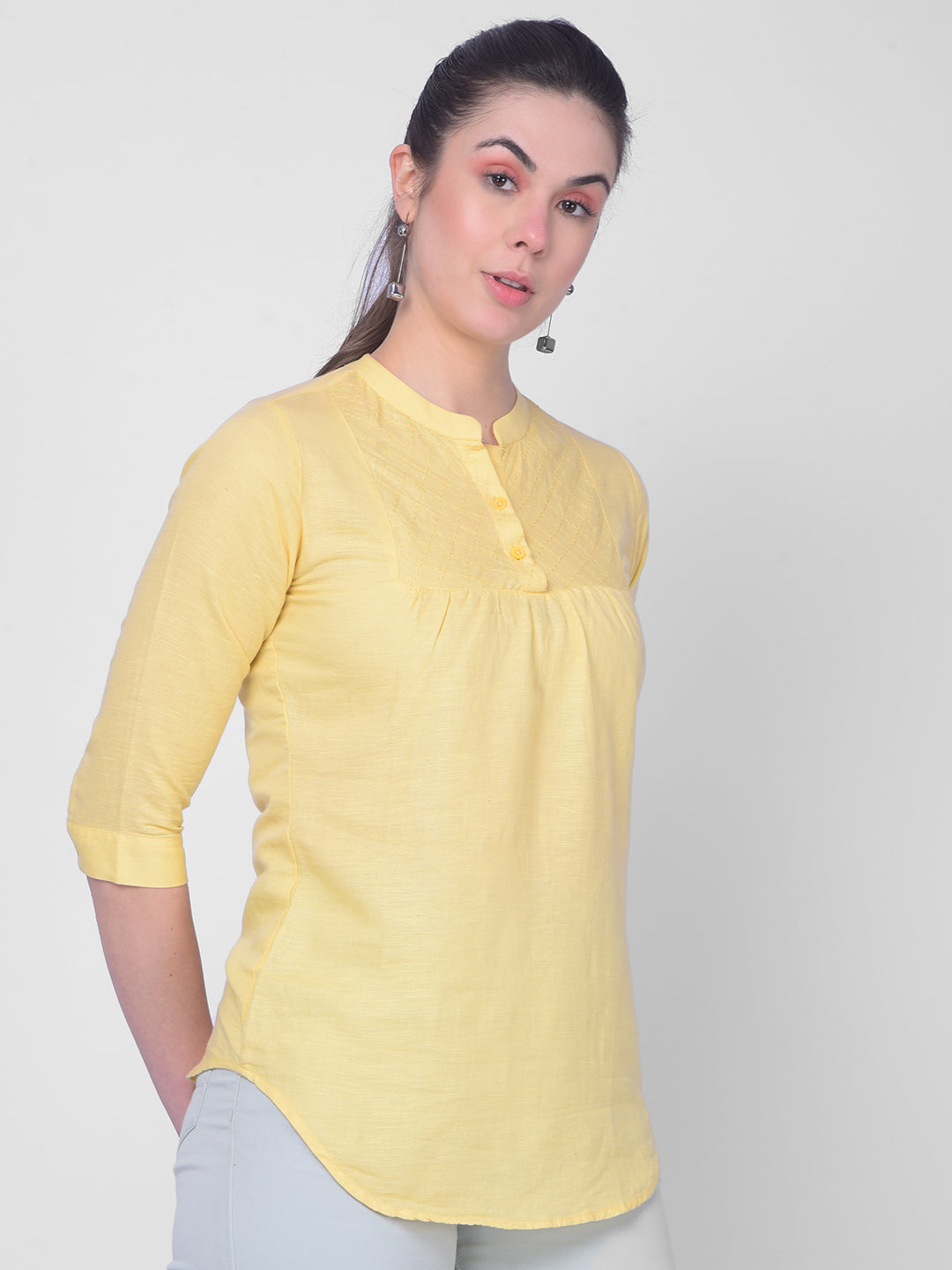 Yellow Shirt-Women Shirts-Crimsoune Club