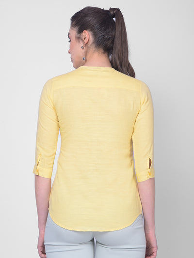 Yellow Shirt-Women Shirts-Crimsoune Club