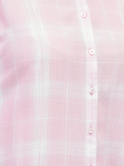 Checked Pink Shirt-Women Shirts-Crimsoune Club