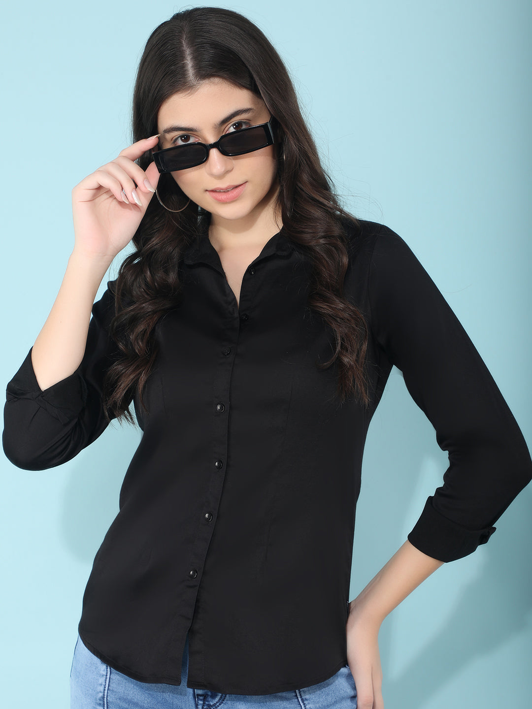 Black Shirt-Women Shirts-Crimsoune Club