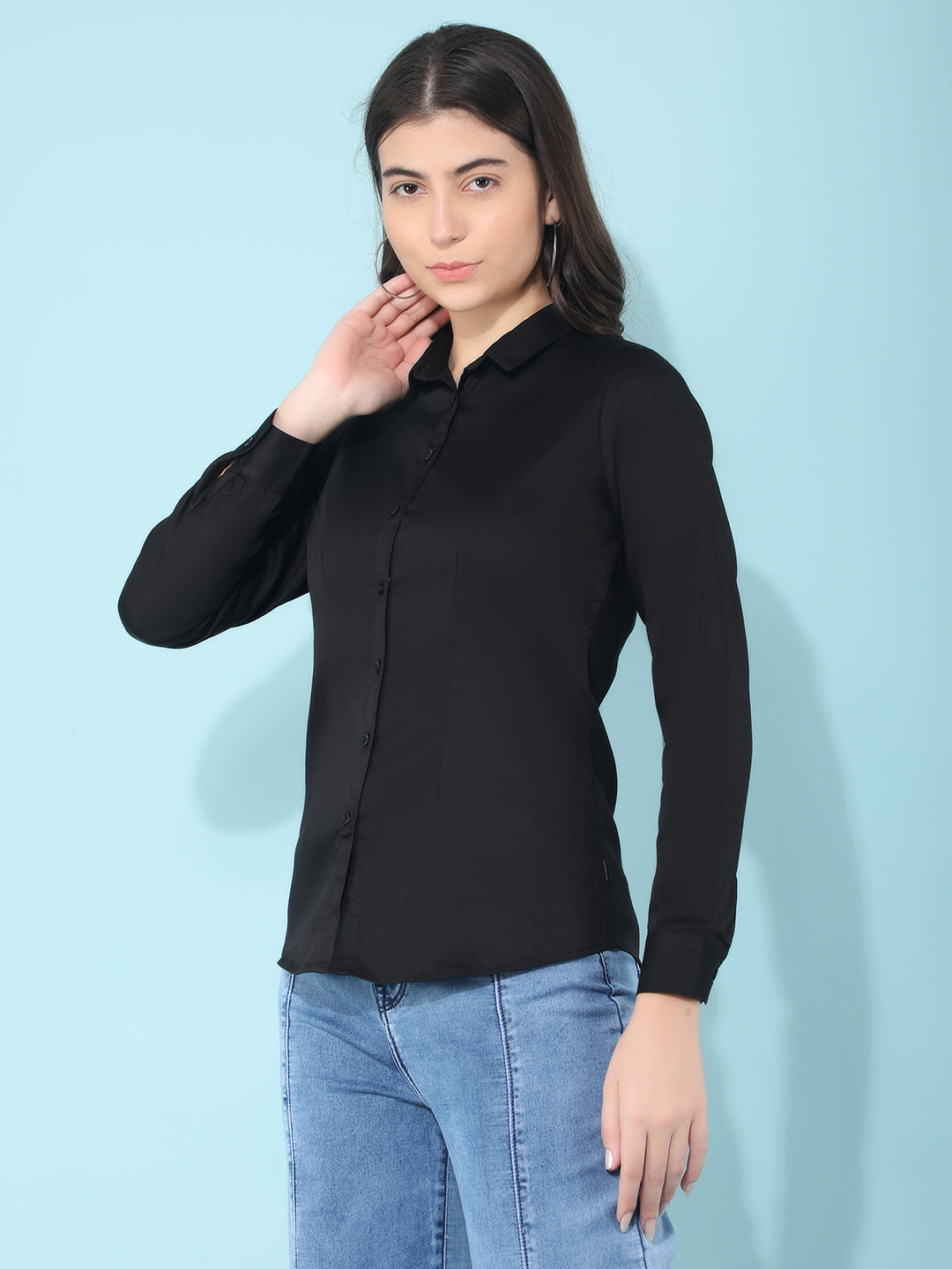 Black Shirt-Women Shirts-Crimsoune Club