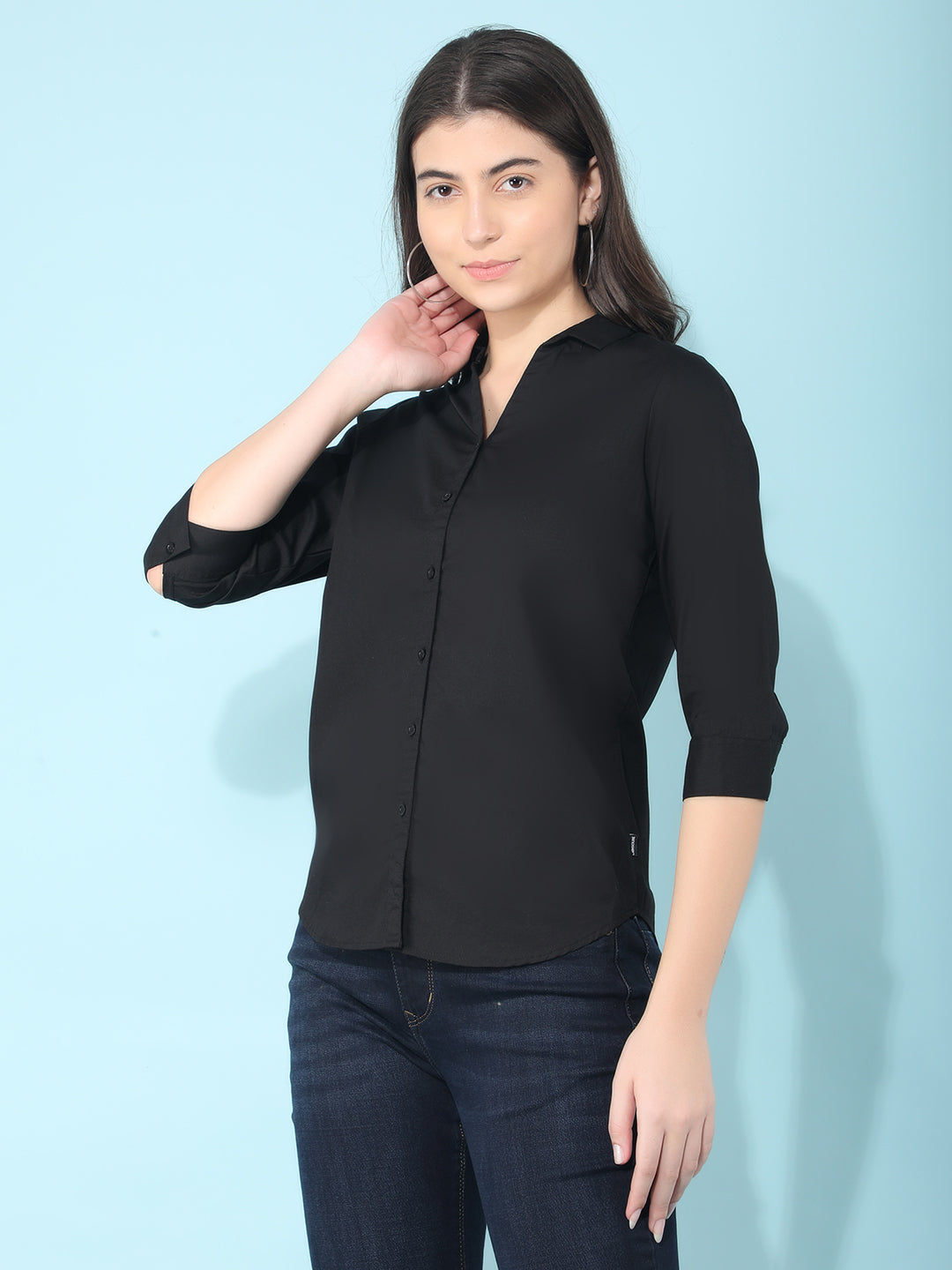 Black Shirt-Women Shirts-Crimsoune Club