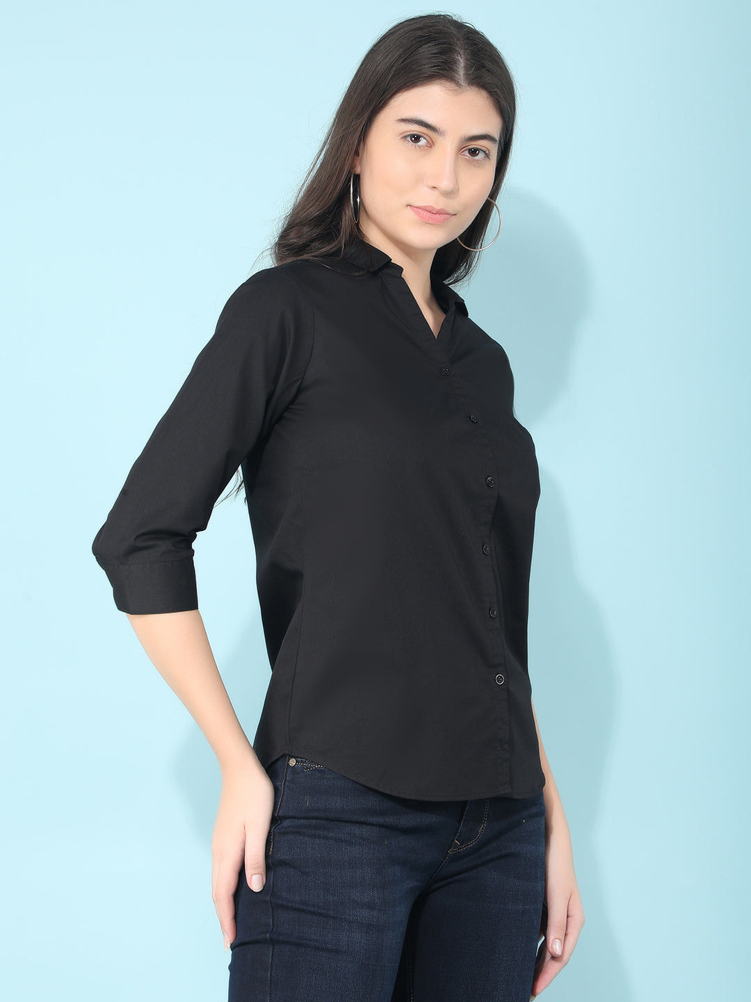 Black Shirt-Women Shirts-Crimsoune Club