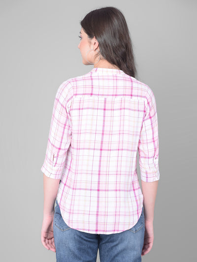 Pink Checked Shirt-Women Shirts-Crimsoune Club