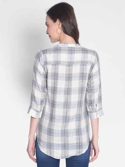 White Checked Shirt-Women Shirts-Crimsoune Club