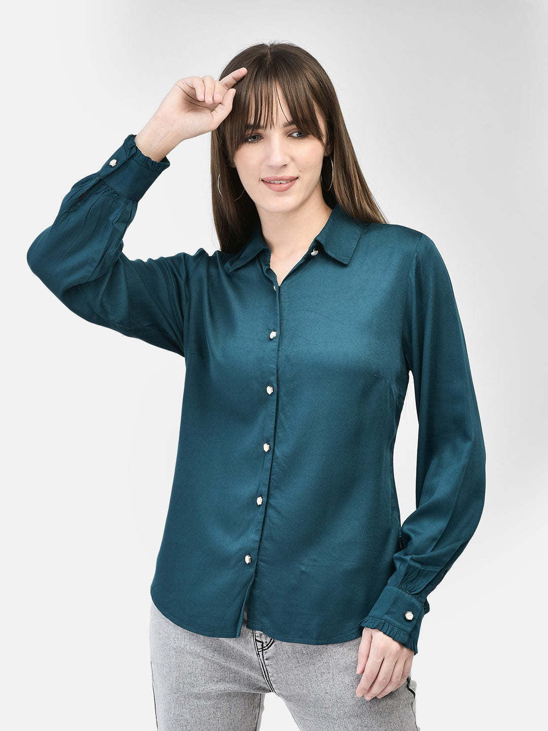 Green Shirt-Women Shirts-Crimsoune Club