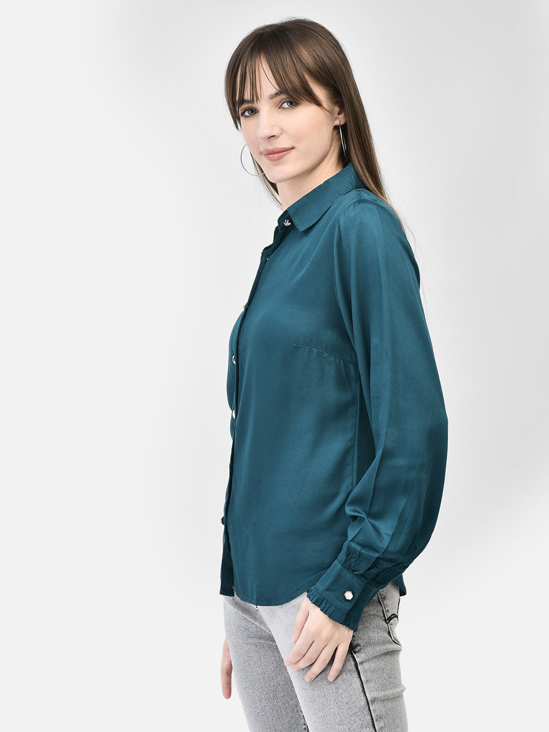 Green Shirt-Women Shirts-Crimsoune Club