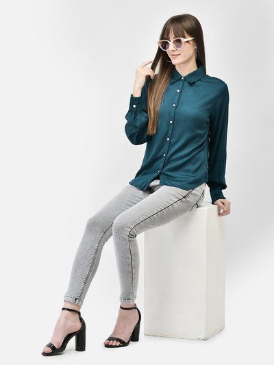 Green Shirt-Women Shirts-Crimsoune Club