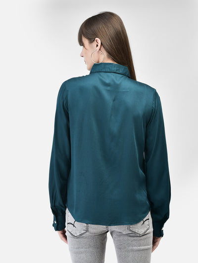 Green Shirt-Women Shirts-Crimsoune Club