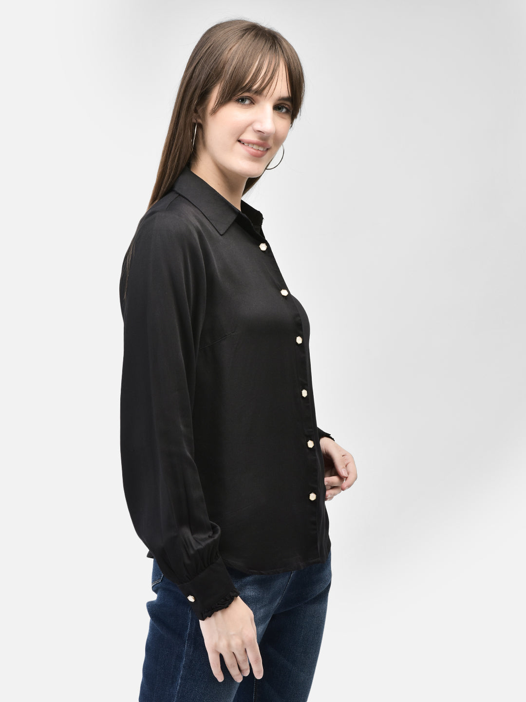 Black Shirt-Women Shirts-Crimsoune Club