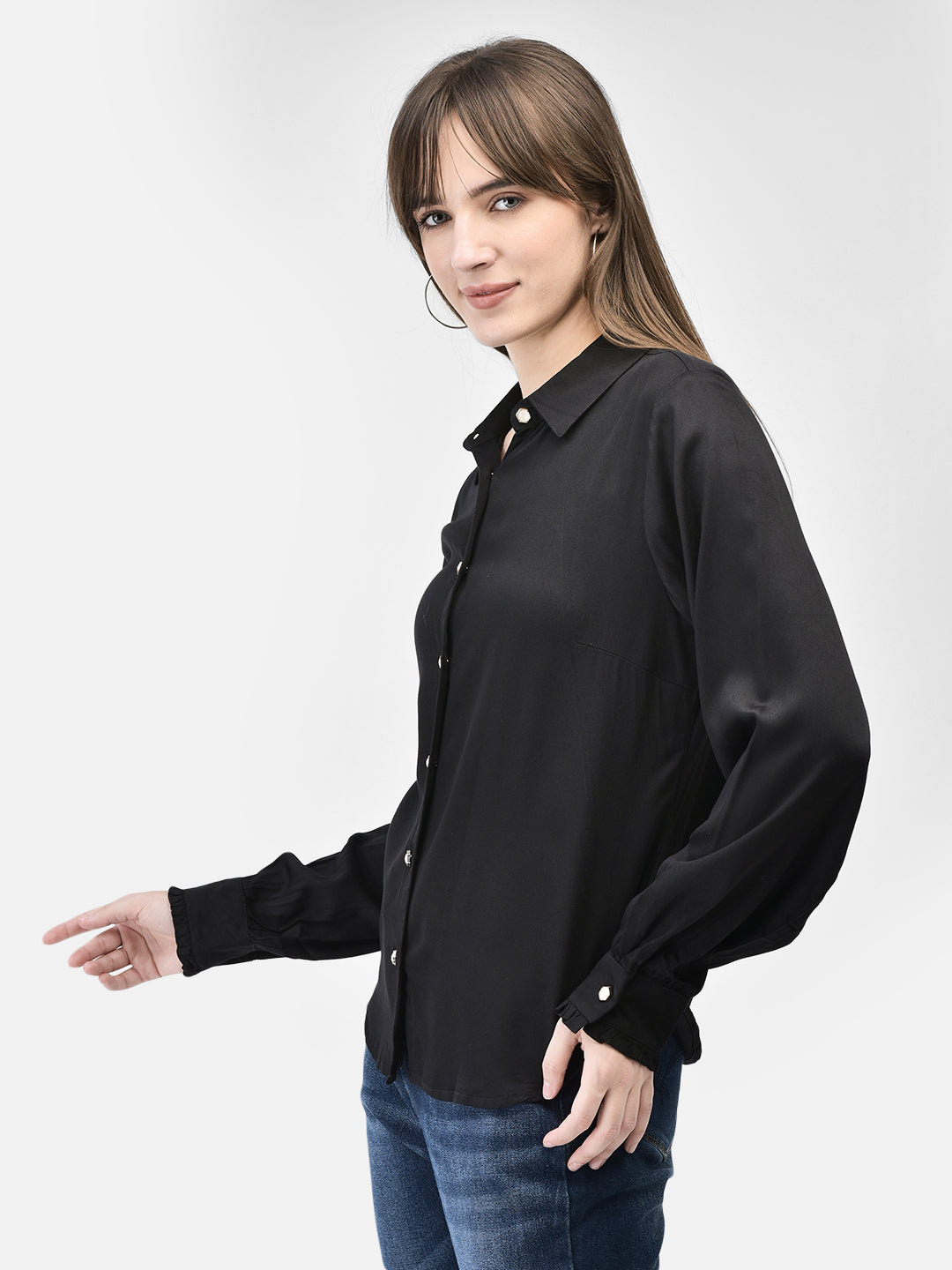 Black Shirt-Women Shirts-Crimsoune Club