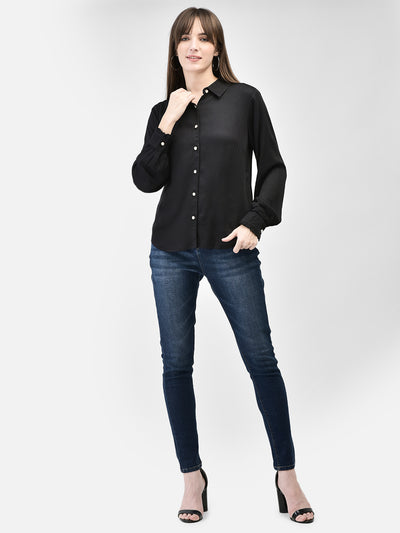 Black Shirt-Women Shirts-Crimsoune Club