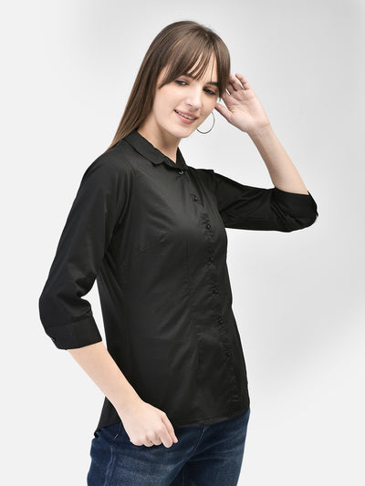 Black Shirt-Women Shirts-Crimsoune Club