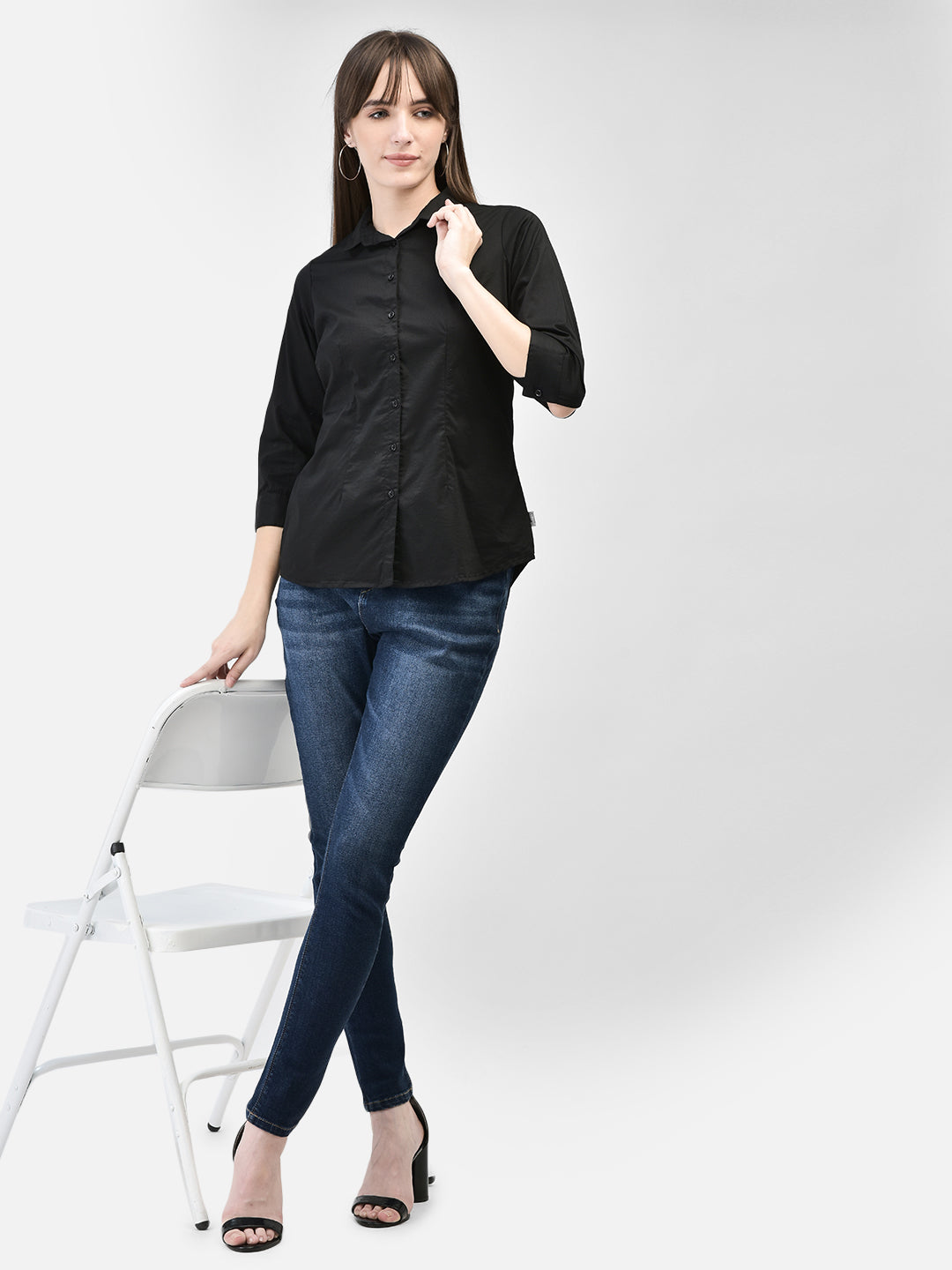 Black Shirt-Women Shirts-Crimsoune Club