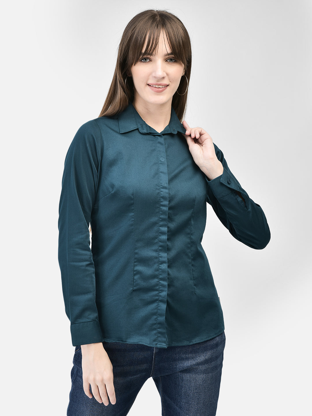 Green Shirt-Women Shirts-Crimsoune Club