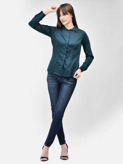 Green Shirt-Women Shirts-Crimsoune Club