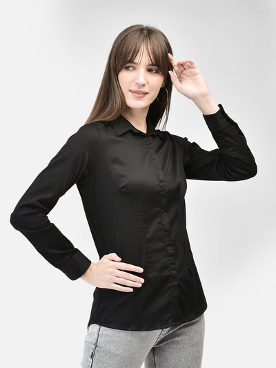 Black Shirt-Women Shirts-Crimsoune Club