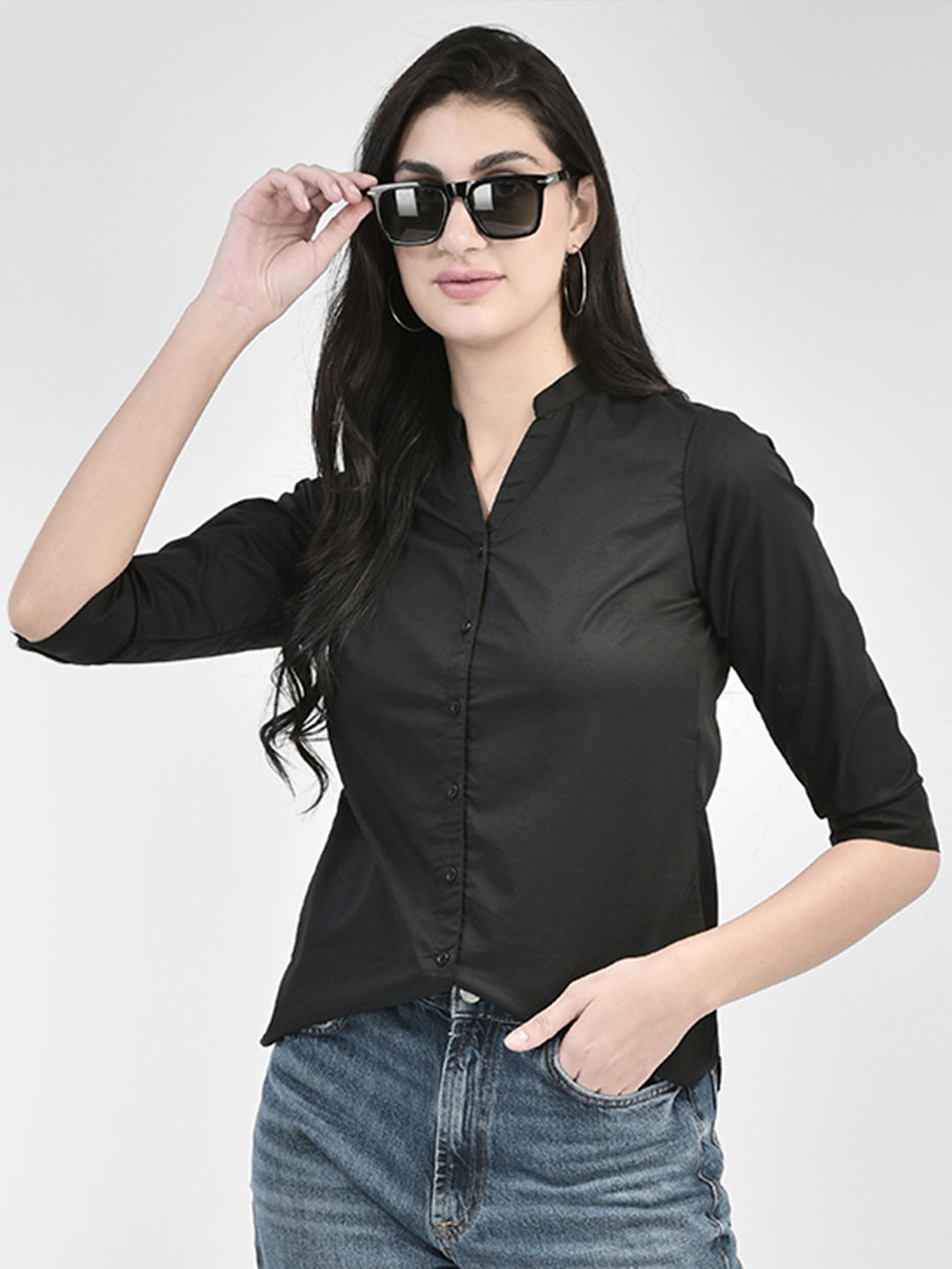 Black Shirt-Women Shirts-Crimsoune Club