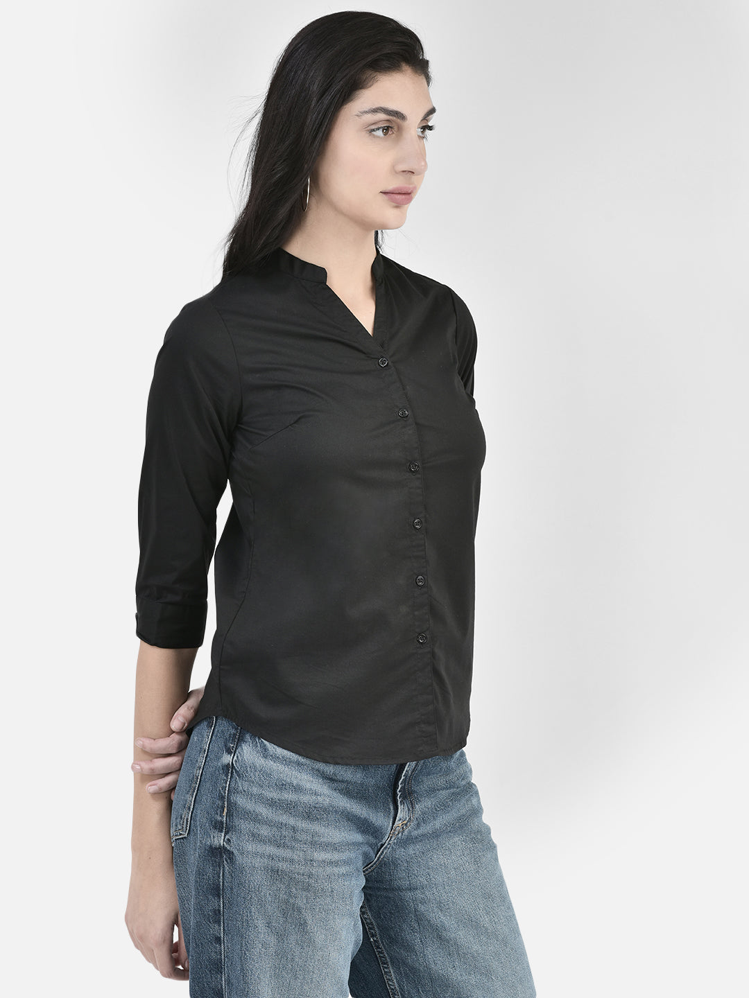 Black Shirt-Women Shirts-Crimsoune Club