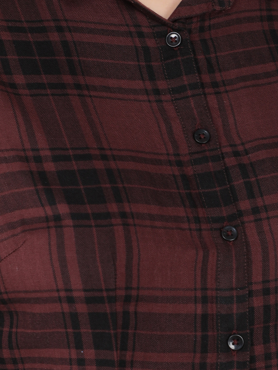 Brown Checked Shirt-Women Shirts-Crimsoune Club