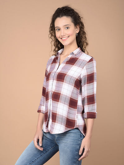 Brown Checked 100% Lyocell Shirt