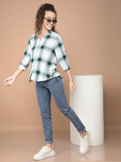 Green Checked 100% Lyocell Shirt