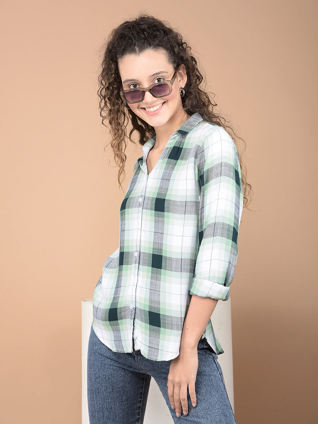 Green Checked 100% Lyocell Shirt