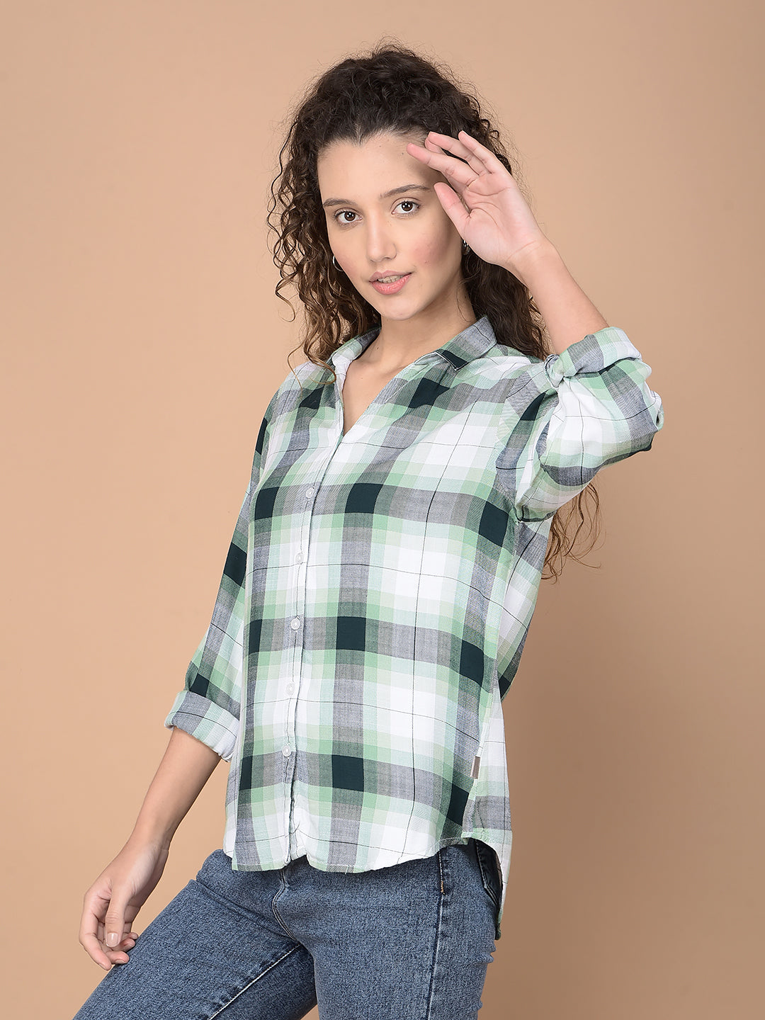 Green Checked 100% Lyocell Shirt