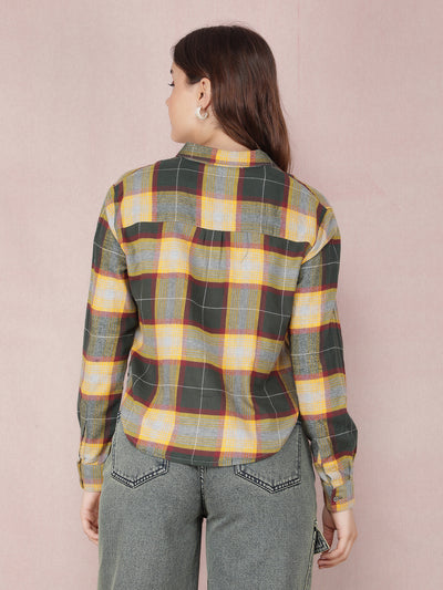 Multi-Color Checked 100% Cotton Shirt-Women Shirts-Crimsoune Club