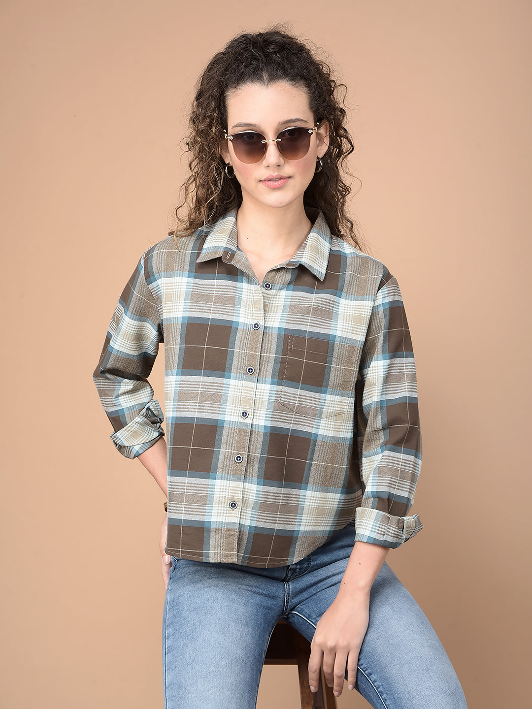 Multi-Color Checked 100% Cotton Shirt