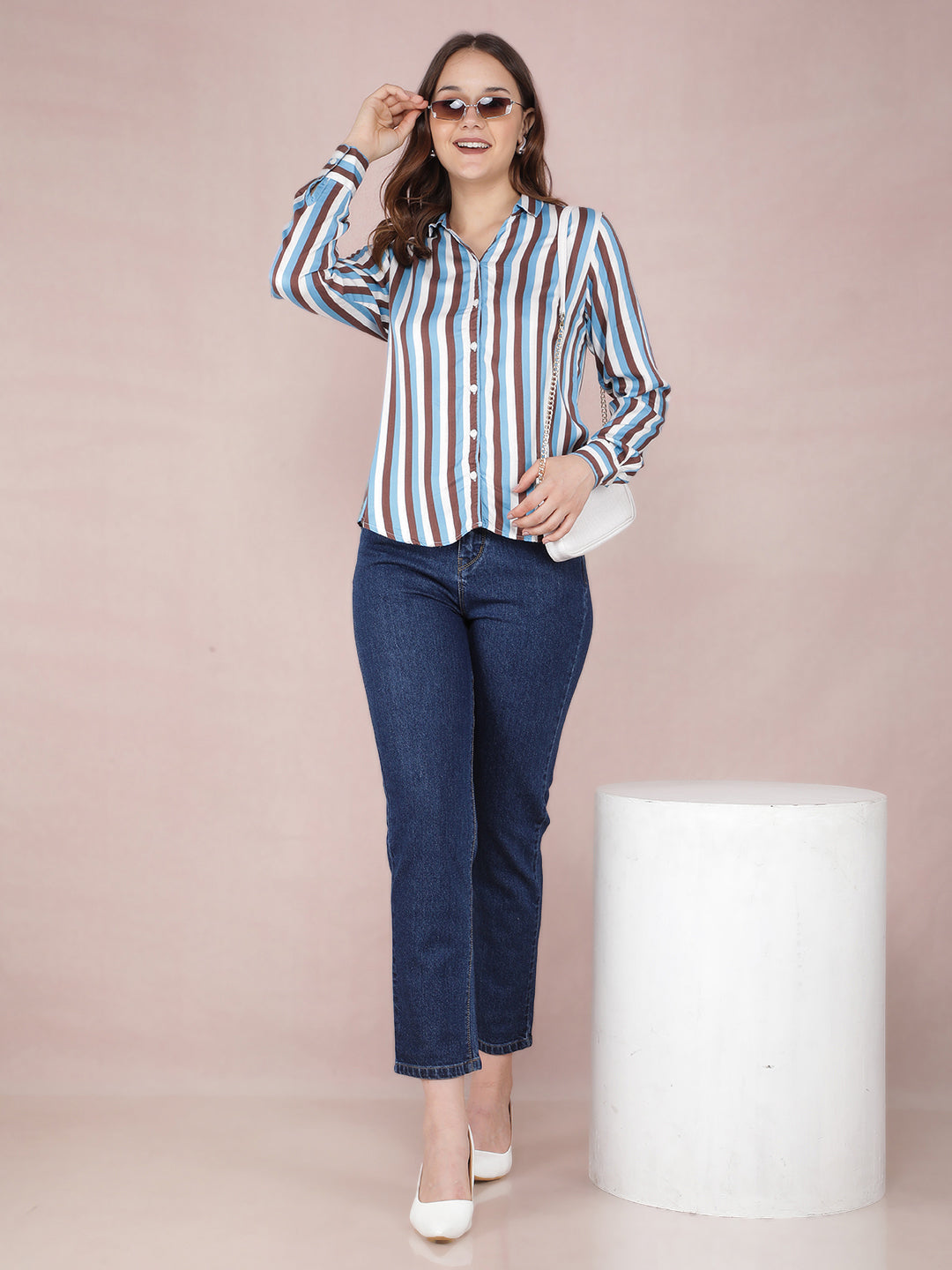 Multi Color Vertical Stripes Shirt Crimsoune Club