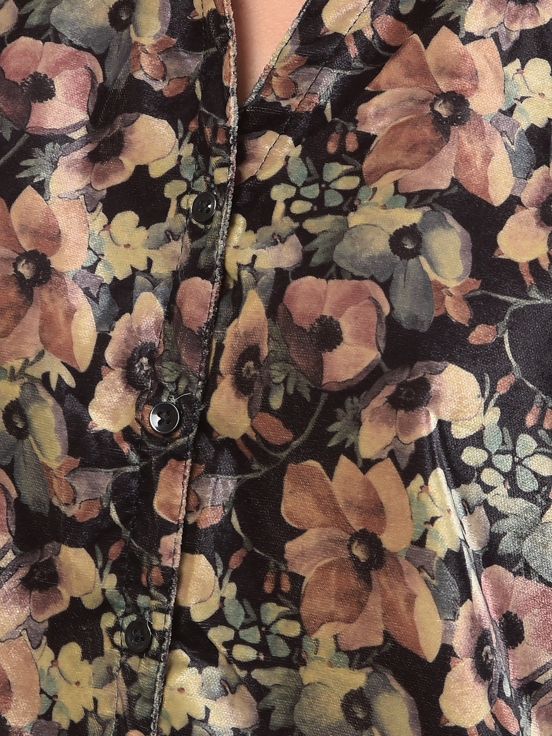 Multi-Color Floral Print Waist Length Shirt