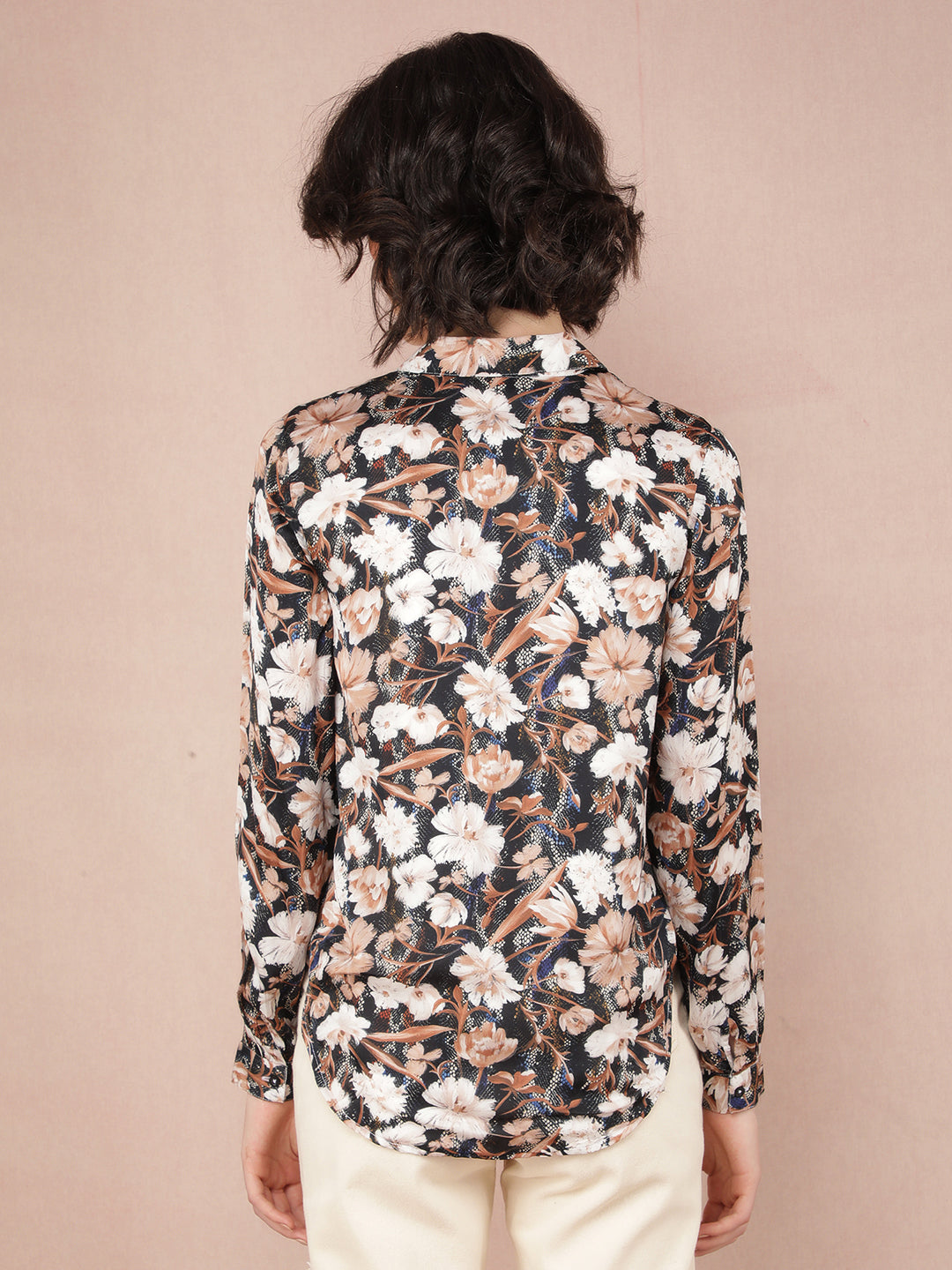 Multi-Color Floral Print Shirt-Women Shirts-Crimsoune Club