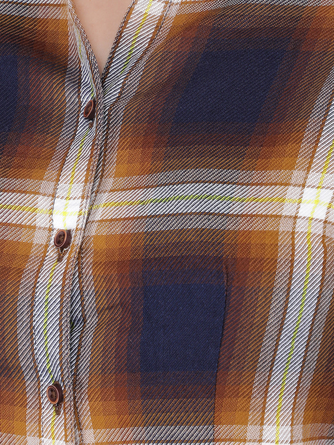 Brown Checked Shirt-Women Shirts-Crimsoune Club