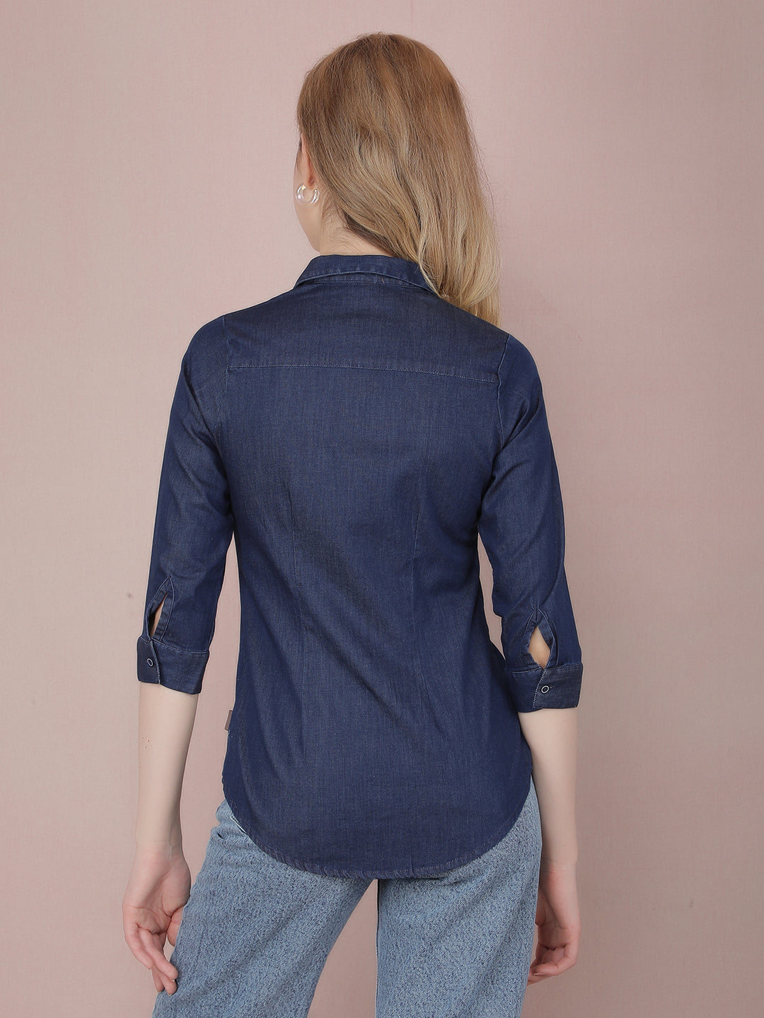 Blue Shirt-Women Shirts-Crimsoune Club