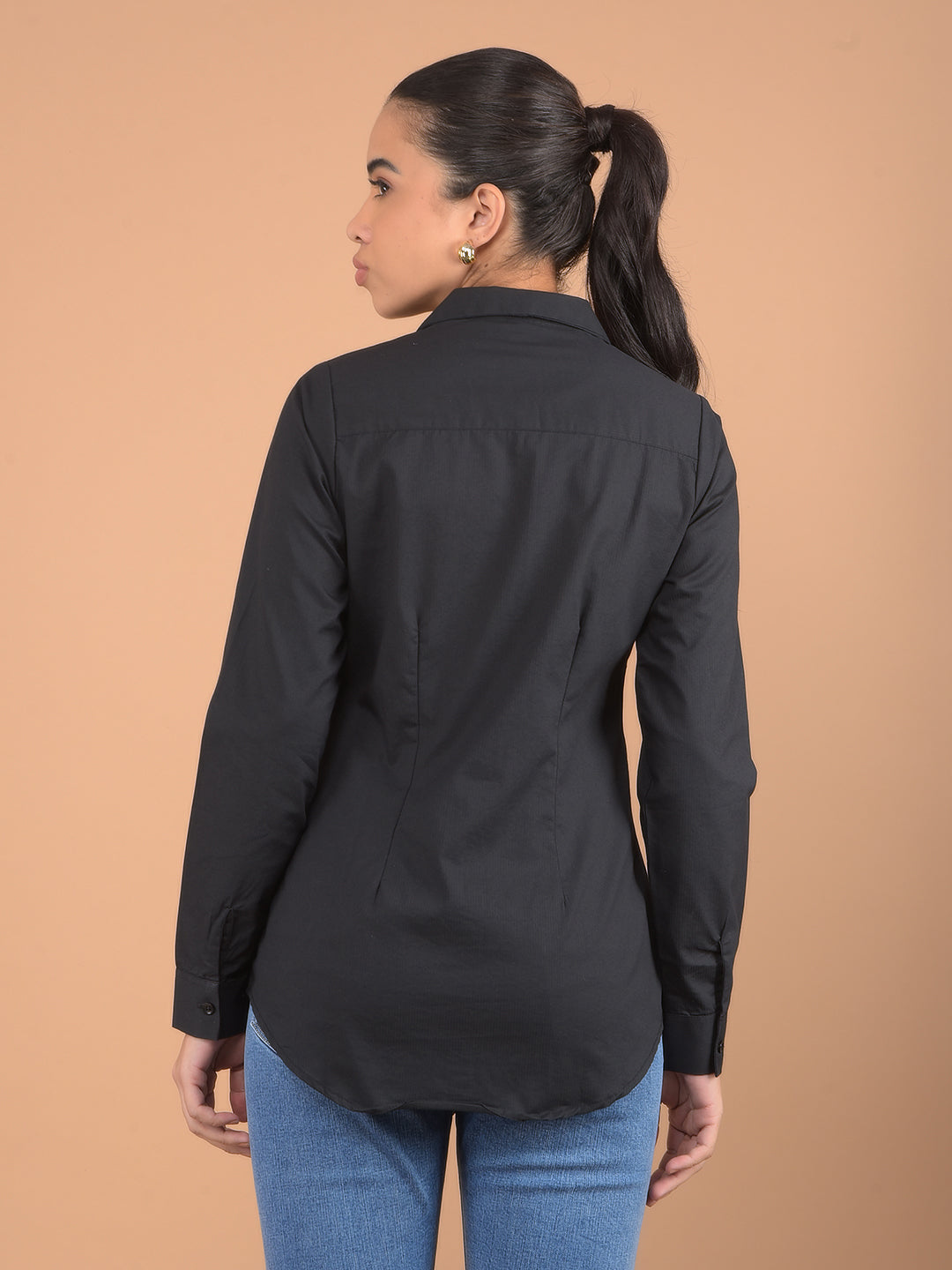 Black Shirt-Women Shirts-Crimsoune Club