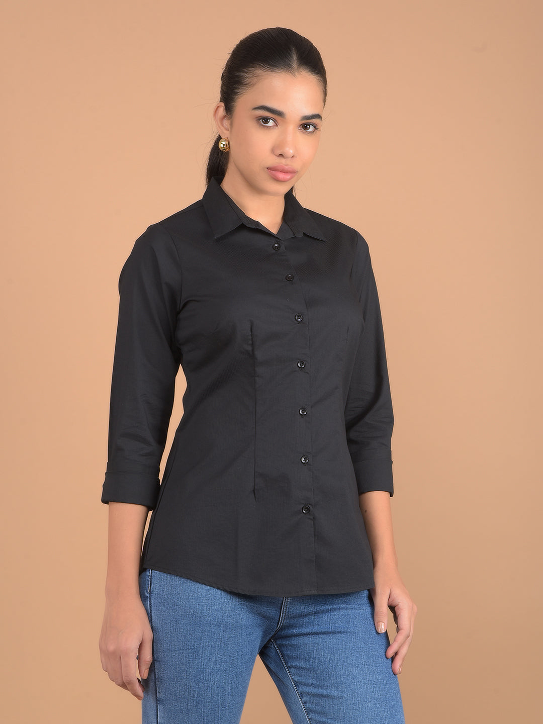 Black Shirt-Women Shirts-Crimsoune Club