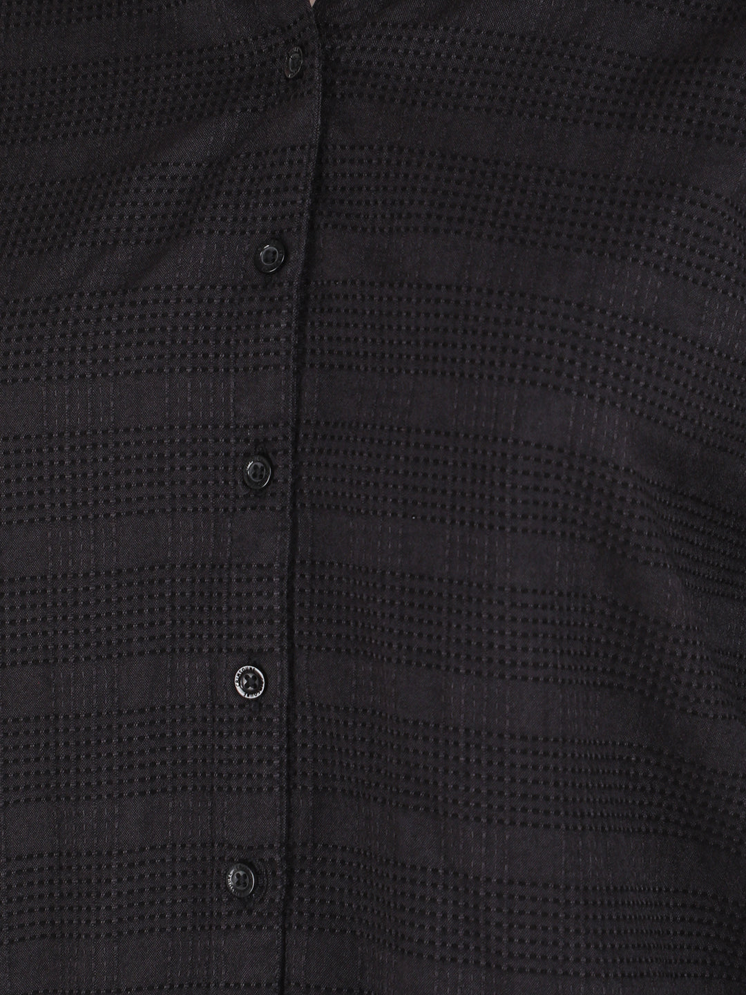 Black Jacquard Knitted Shirt-Women Shirts-Crimsoune Club