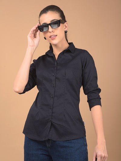 Navy Blue Printed Shirt