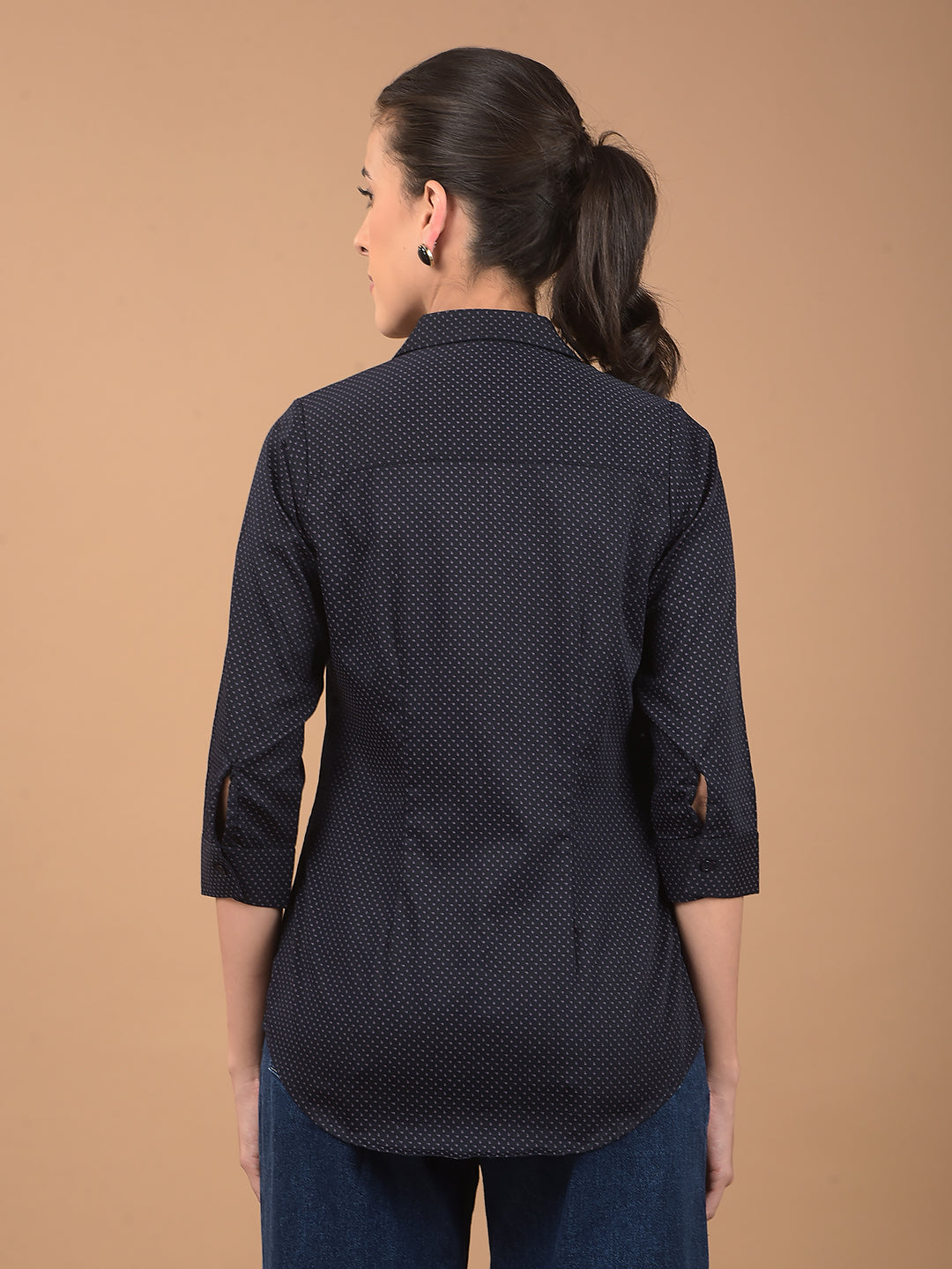 Navy Blue Printed Shirt